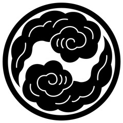 丸に二つ雲巴