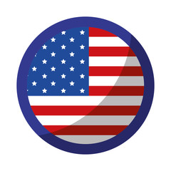 button with usa country flag icon over white background vector illustration