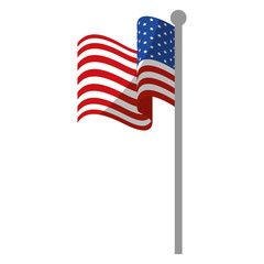 Fototapeta premium united states of america flag icon over white background colorful design vector illustration