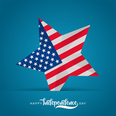 happy independence day flag in star shape