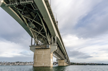 Auckland Harbor Bridge in Auckland, New Zealand.