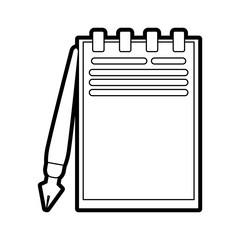 notebook and pen vector illustration