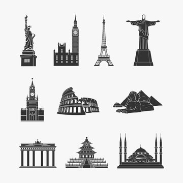 Landmarks Symbols Vector Illustration