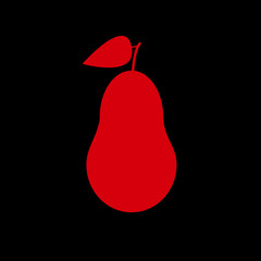 Silhouette of a pear in red