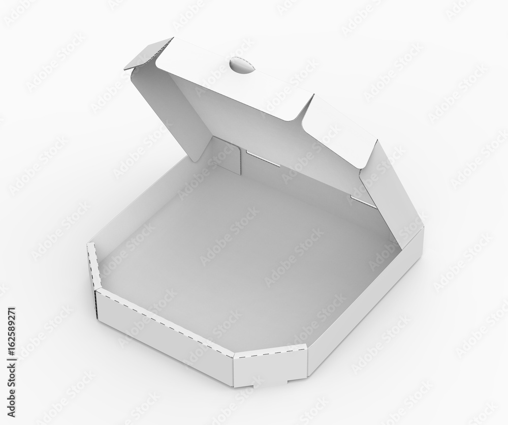 Sticker white pizza box