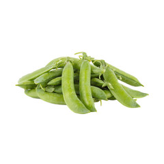 Pods of green peas, isolated on white