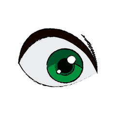 cartoon green eye cartoon look vision