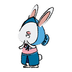fun easter girl bunny with cap and dress