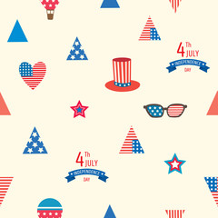 Seamless pattern background of Independence day United states of America, 4th July 