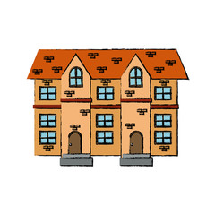 drawing house brick roof tile windows