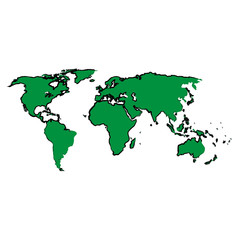 drawing green map world continent image
