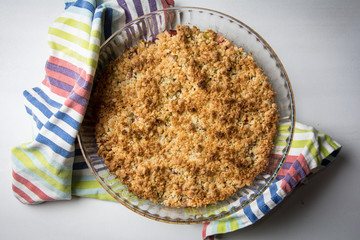 Homemade rhubarb pie