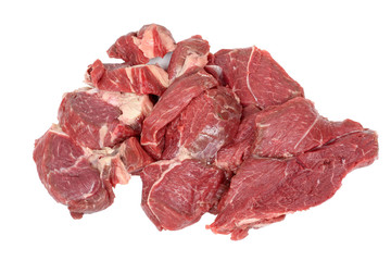 Fresh raw meat on white background