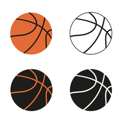 Basketball balls on white background