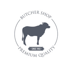 Butcher Shop vintage emblem beef meat products