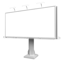 3D rendering of blank billboard (empty advertisement) isolated on white background