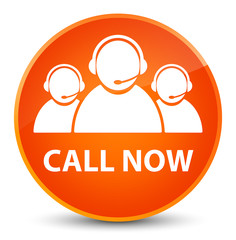 Call now (customer care team icon) elegant orange round button