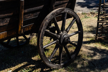 Fototapeta na wymiar Old cart on a ground