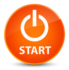 Start (power icon) elegant orange round button