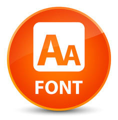 Font elegant orange round button