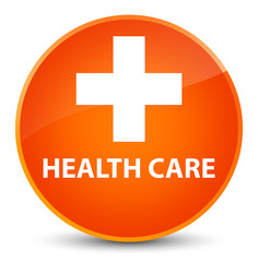 Health care (plus sign) elegant orange round button