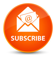 Subscribe (newsletter email icon) elegant orange round button