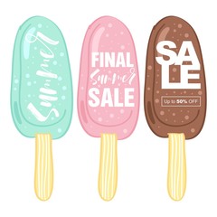Summer sale cards with icecream