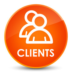 Clients (group icon) elegant orange round button