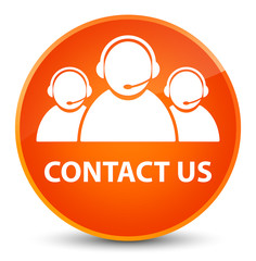 Contact us (customer care team icon) elegant orange round button