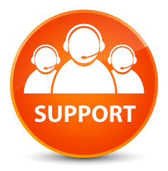 Support (customer care team icon) elegant orange round button