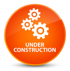 Under construction (gears icon) elegant orange round button