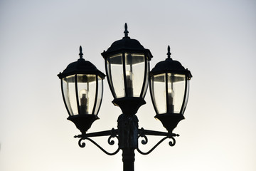 Fototapeta na wymiar Standard lamp on street,Old lamp street lighting