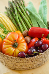 fresh vegetables in the basket