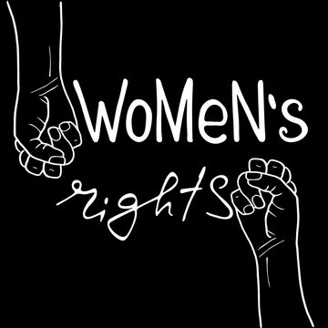  Women`s rights .  Feminism quote. Feminist saying. Brush lettering. Vector design.