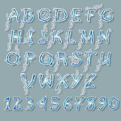 Ice Blue and White Alphabet