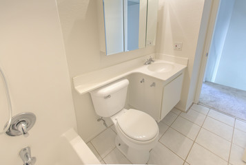 Model homes always show off beautiful bathrooms with clever design