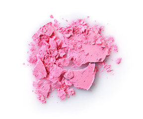 Pink crushed eyeshadow for make up as sample of cosmetic product