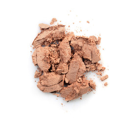 Beige crushed eyeshadow for make up as sample of cosmetic product