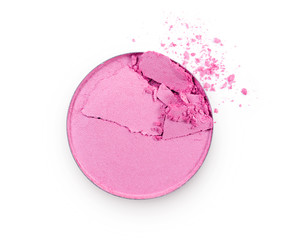 Pink crushed eyeshadow for make up as sample of cosmetic product
