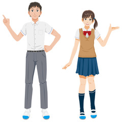 Fototapeta premium 学生のポーズ