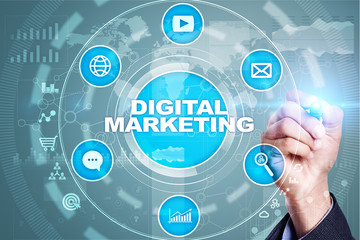 Fototapeta na wymiar DIgital marketing technology concept. Internet. Online. SEO. SMM. Advertising.