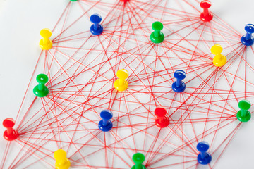 Network with pins