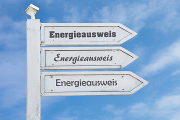 Obraz premium Schild 130 - Energieausweis