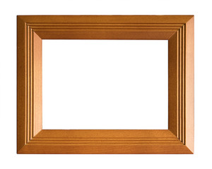 Vintage wood picture frame isolated on white background