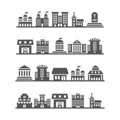Fototapeta premium Modern urban city landscapes on white background