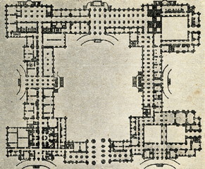 Winter Palace in in Saint Petersburg, Russia - plan of first floor, ca. 1760