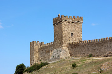 Fototapeta na wymiar Genoese fortress, the Consular castle in Sudak in the Crimea.