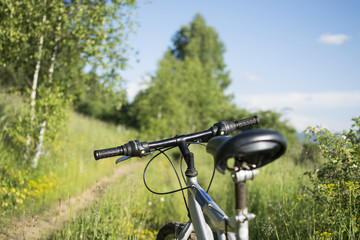 Fototapeta na wymiar Cross-country mountain bike on off-road track in beautiful nature