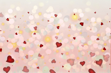 красивый яркий фон с сердечками и воздушными шарами      