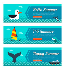 Travel and vacation vector banners